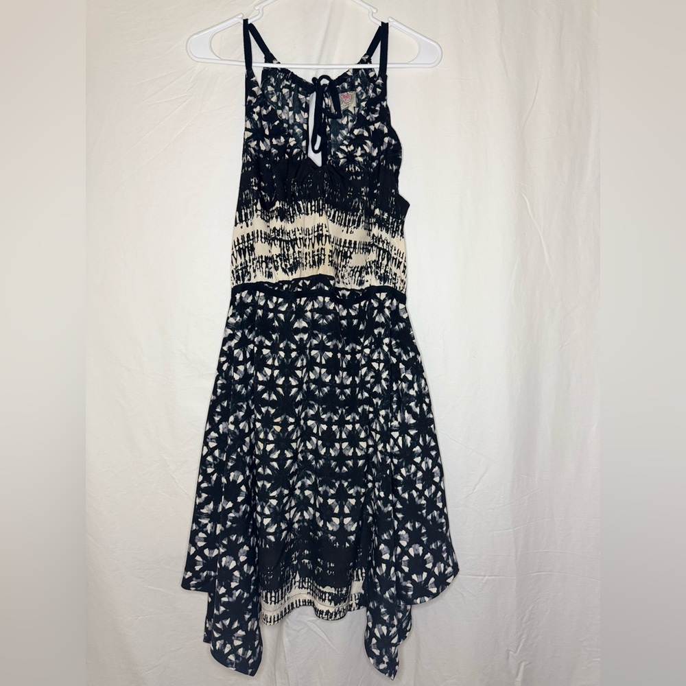 Ecote Blue and White Asymmetrical High-Low Sundress